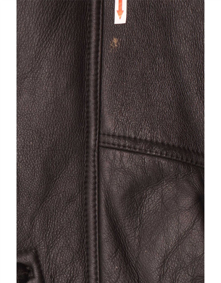 veste en peau de mouton vintage pour hommes IT 50 Grand Noir