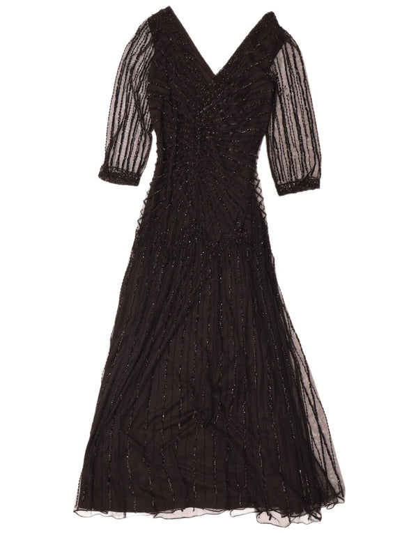 Pisarro Nights Robe longue en dentelle à manches 3/4 pour femme EU 38 Rayonne noire moyenne