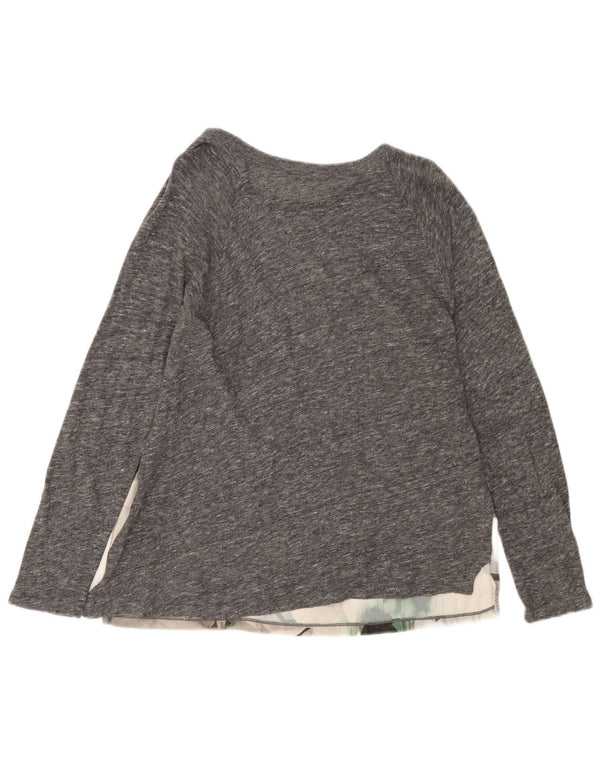 Zara Womens Blouse Top UK 16 Grand Gris Floral