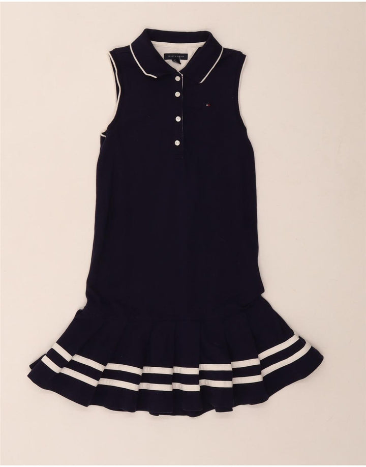 Tommy Hilfiger Robe Polo Fille 9-10 Ans Coton Rayé Bleu Marine