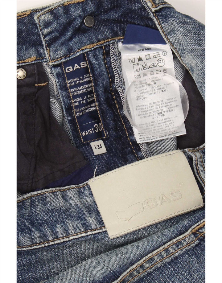 Gas Jean Slim Femme W30 L31 Bleu Coton