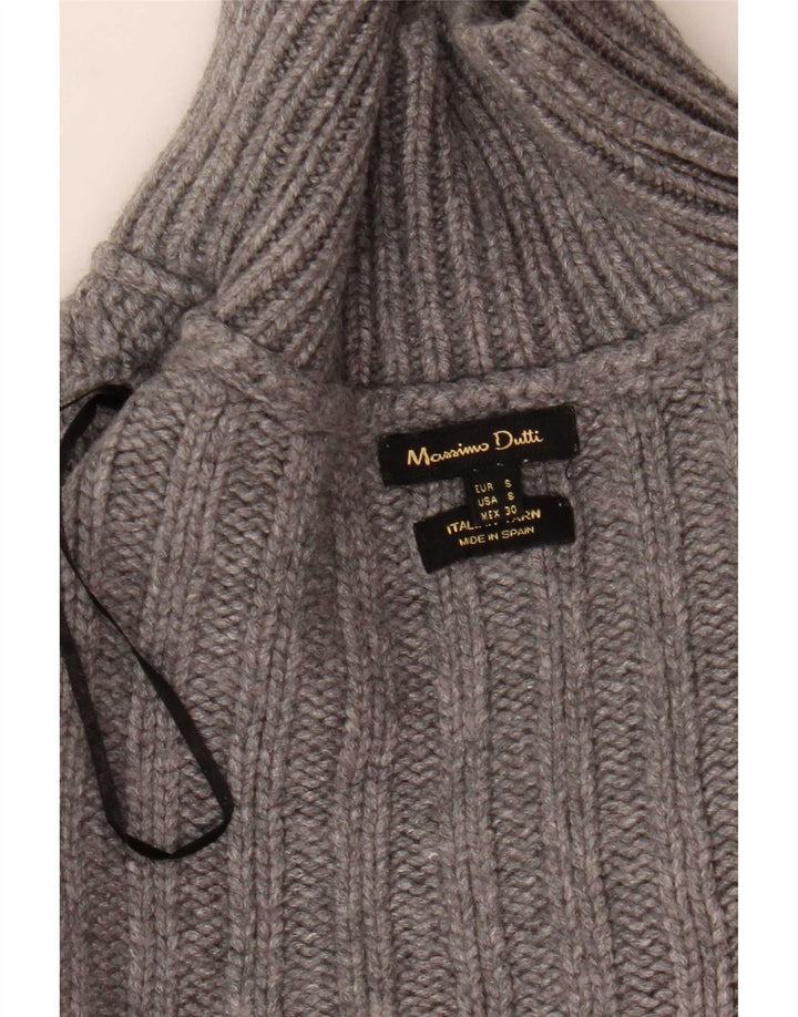 Massimo Dutti Pull court à col roulé pour femme UK 10 Petit Gris