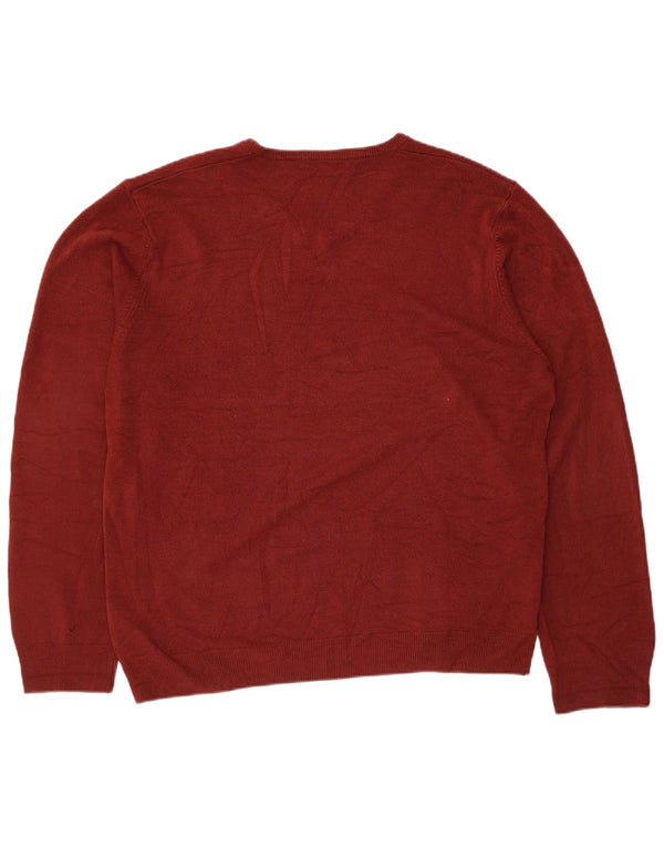 Marks & Spencer Pull col V pour homme XL Bordeaux Acrylique
