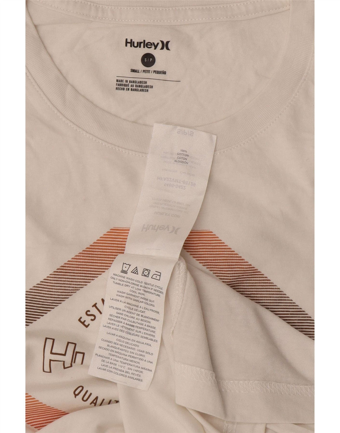 Hurley T-Shirt Graphique Homme Petit Blanc Coton
