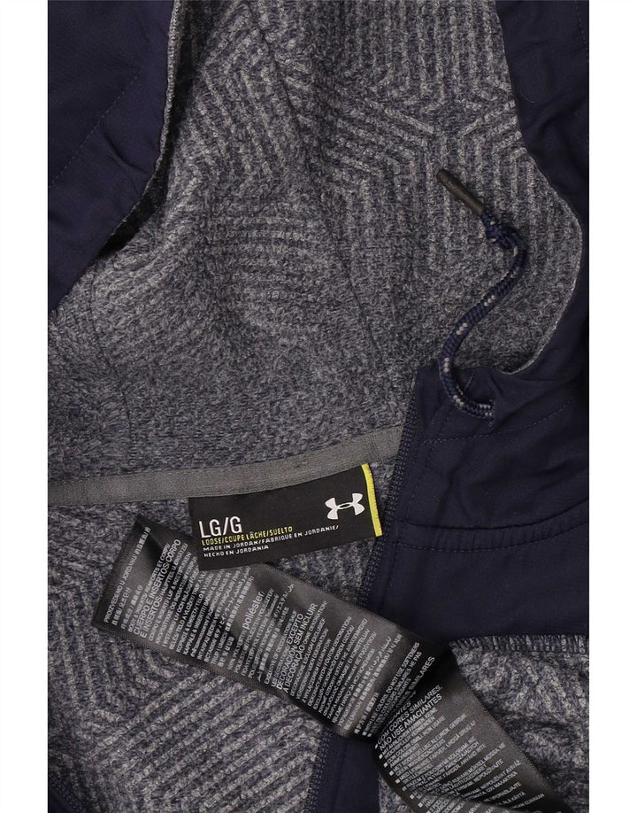 Under Armour Pull à capuche zippé pour homme Large Gris Colorblock Polyester