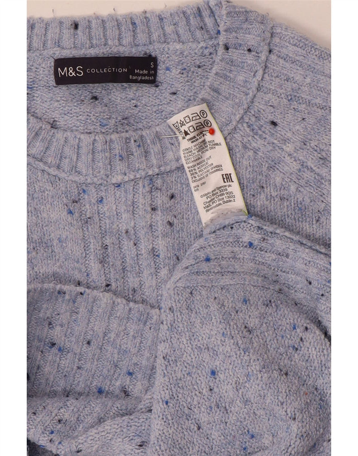 Marks & Spencer Pull ras du cou pour femme UK 10 Petit bleu moucheté