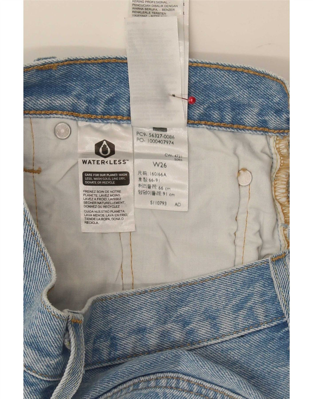 Levi's Short en Jean 501 Distressed Femme W26 Petit Bleu Coton