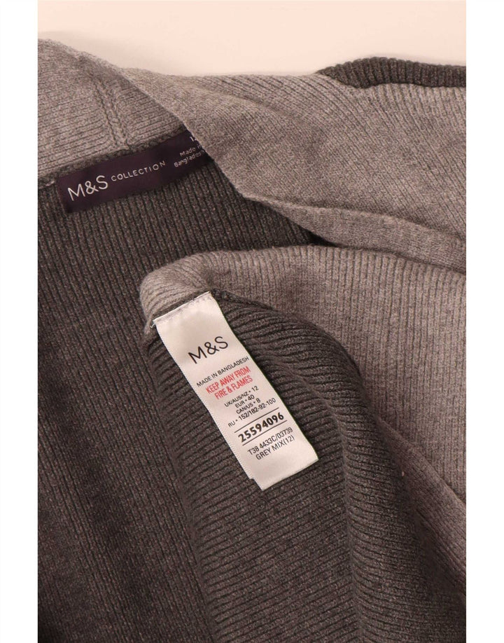 Marks & Spencer Pull cardigan long pour femme UK 12 Gris moyen