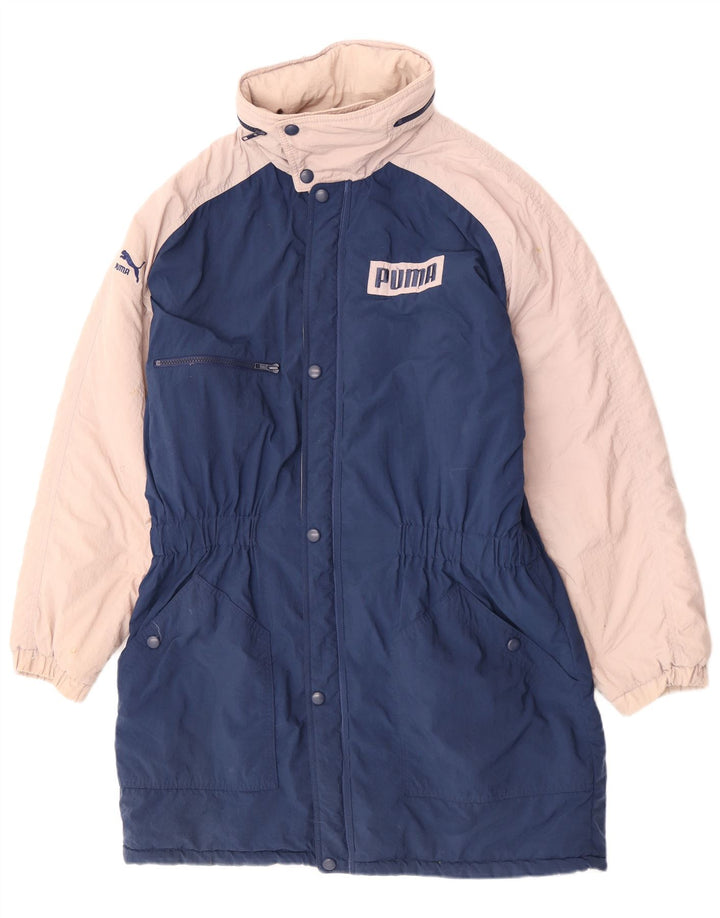 Puma Manteau matelassé graphique pour homme IT 52 XL Bleu marine Colourblock Polyamide