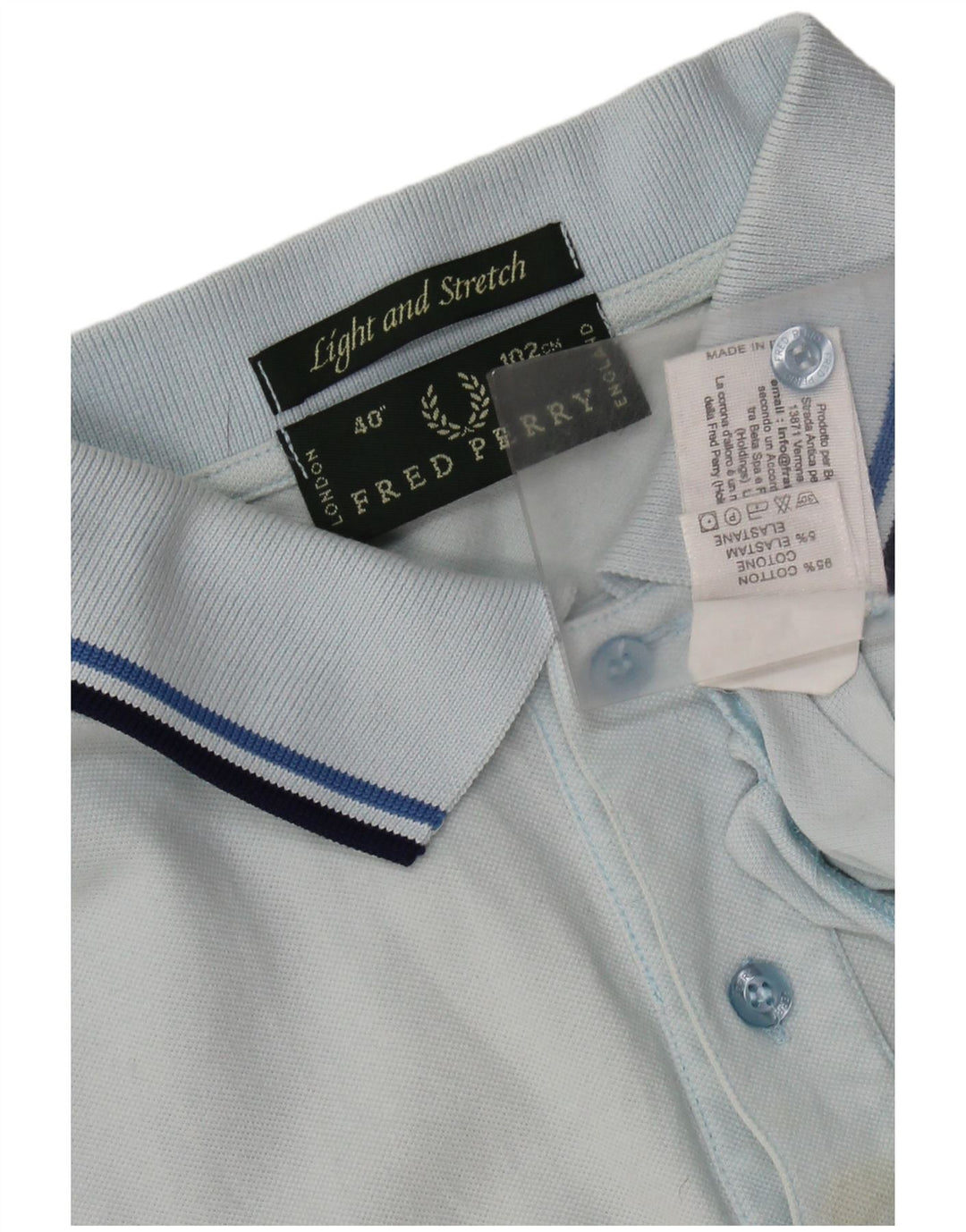 FRED PERRY Polo léger et stretch homme petit bleu coton