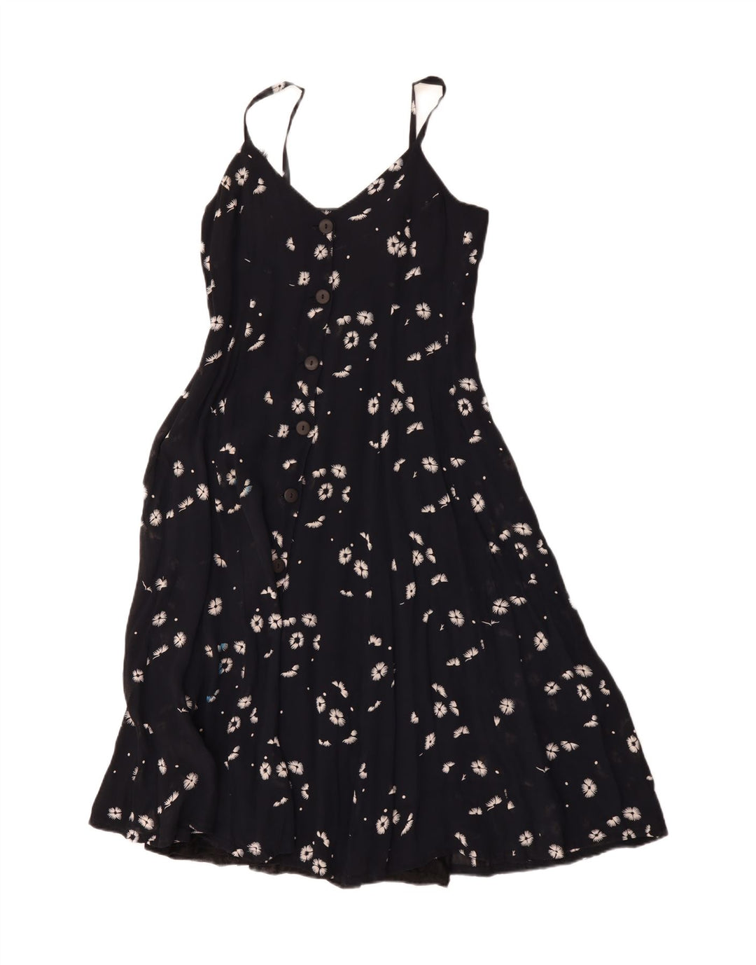 Artisan Robe Slip pour Femme UK 12 Moyen Noir Floral