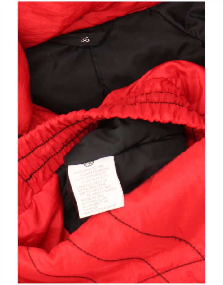C & A Veste matelassée surdimensionnée à capuche pour femme EU 36 Small Rouge Polyamide