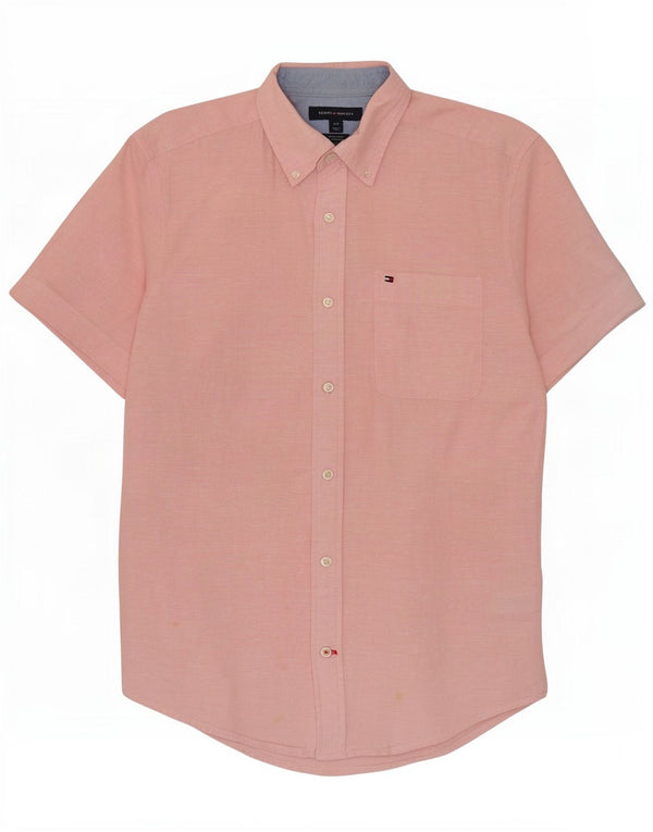 Tommy Hilfiger Chemise à manches courtes coupe régulière pour homme Petit lin rose