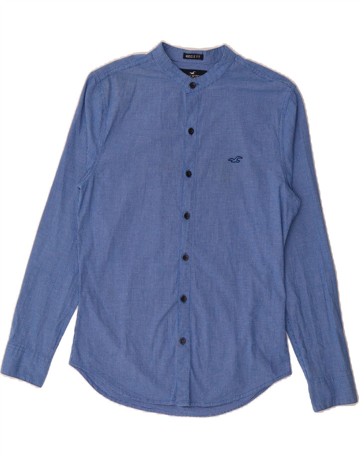 HOLLISTER Mens Muscle Shirt Small Blue Check Cotton Vintage Hollister and Second-Hand Hollister from Messina Hembry 