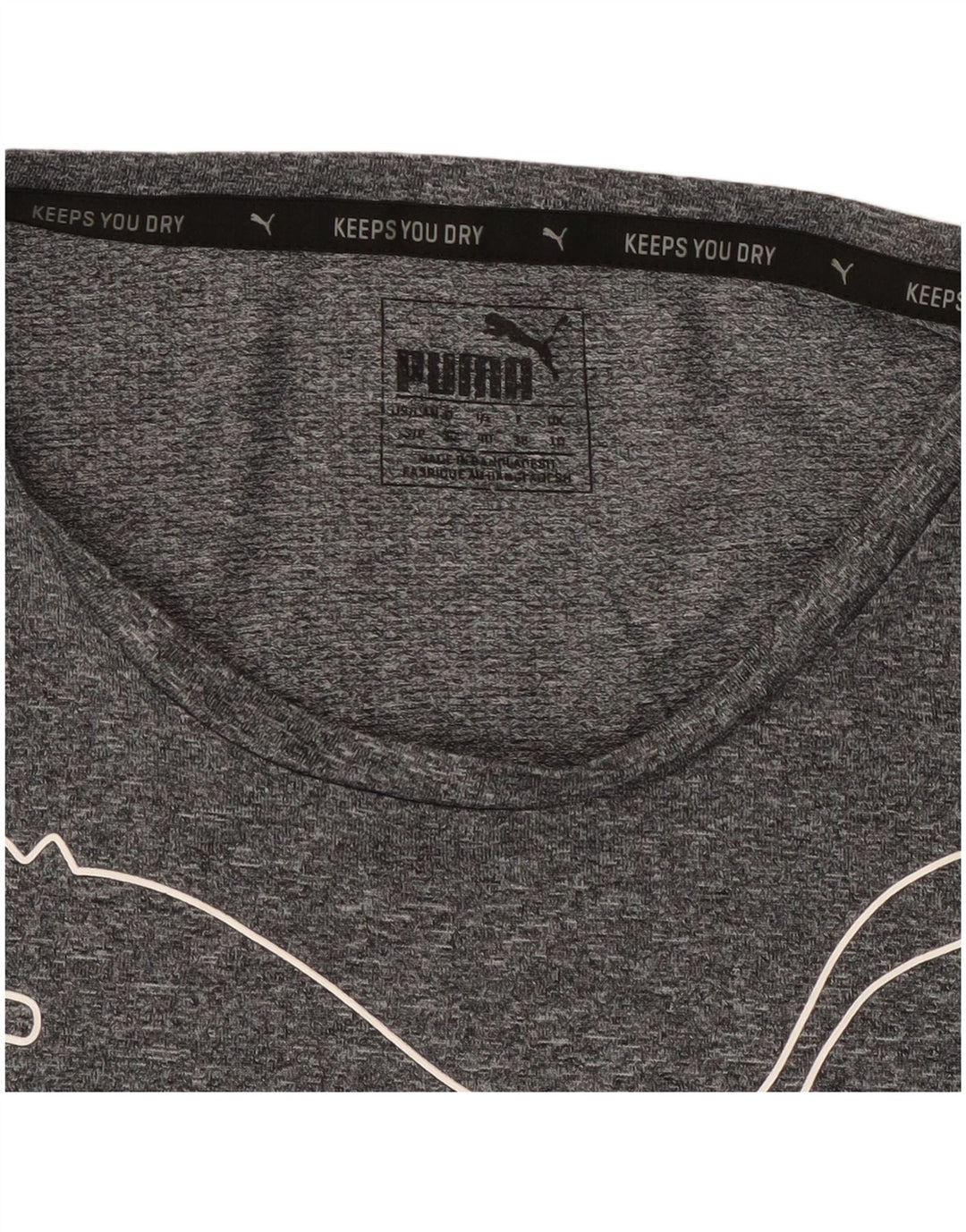 PUMA T-shirt graphique pour femme UK 10 Small Gris moucheté