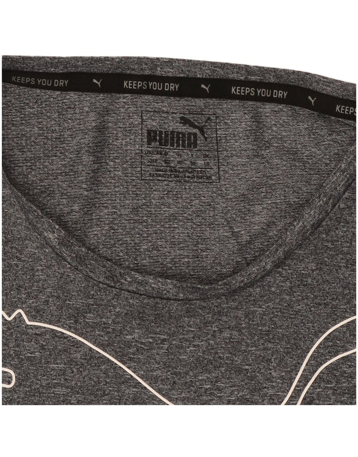 PUMA T-shirt graphique pour femme UK 10 Small Gris moucheté