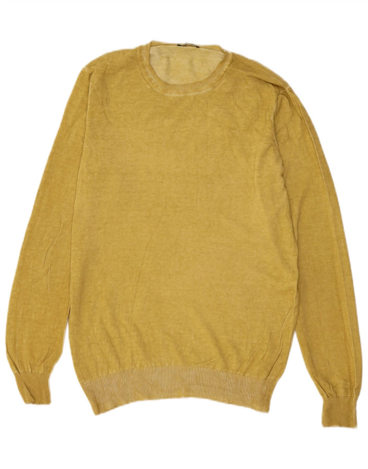 Sisley Pull ras du cou pour femme UK 14 Jaune moyen