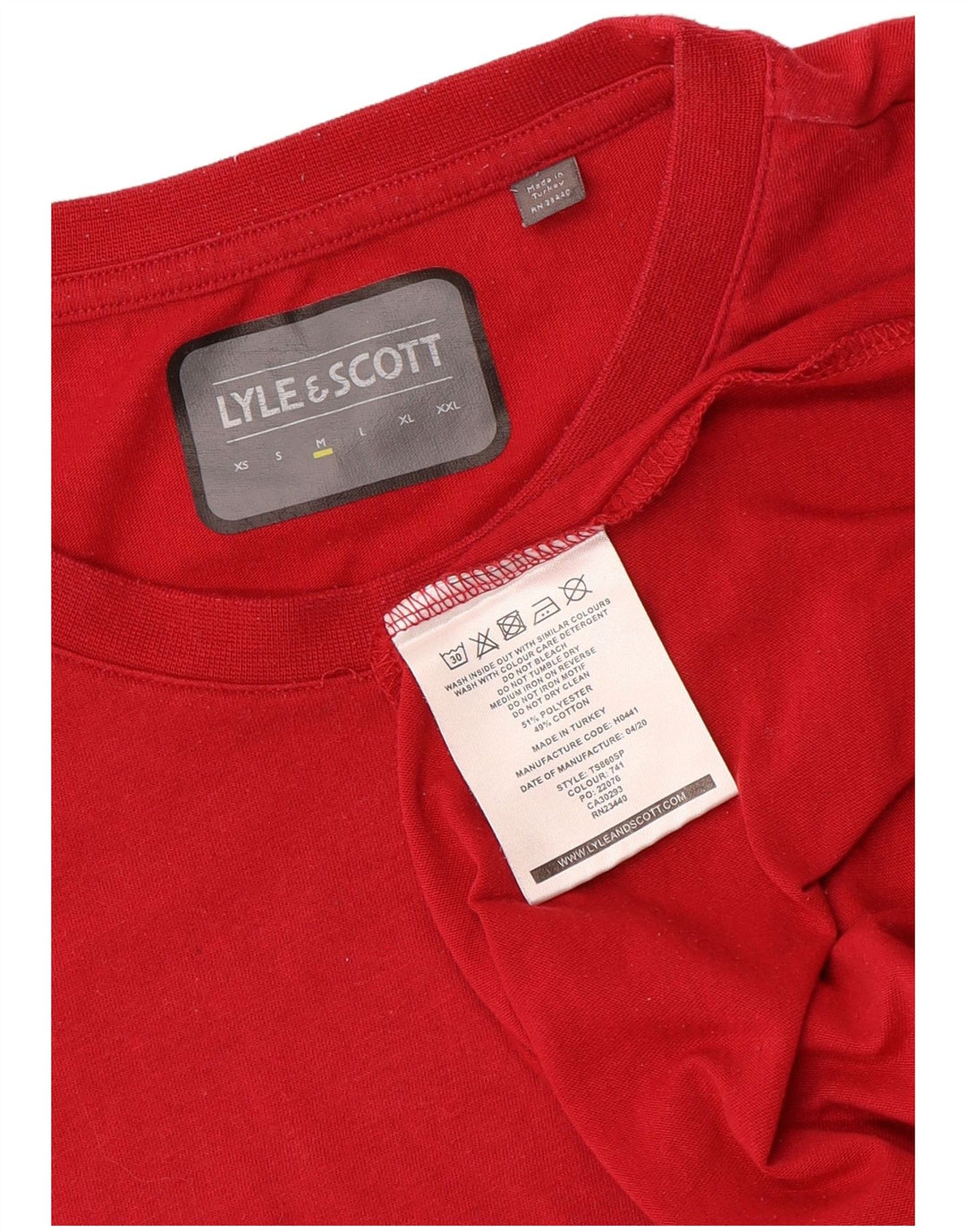 Lyle & Scott T-Shirt Homme Rouge Moyen Polyester