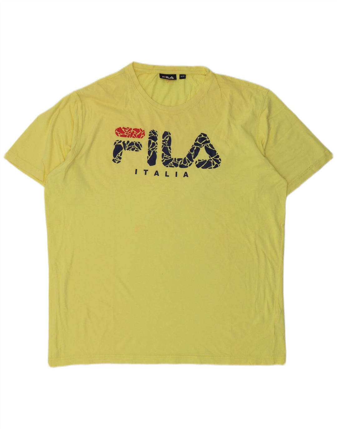 FILA T-Shirt Graphique Homme XL Jaune Coton