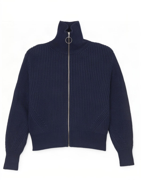Marks & Spencer Pull cardigan court pour femme UK 12 Bleu marine moyen