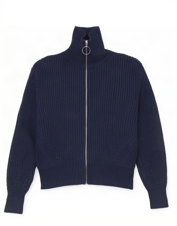 Marks & Spencer Pull cardigan court pour femme UK 12 Bleu marine moyen