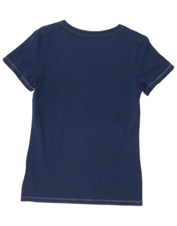 CALVIN KLEIN JEANS T-shirt graphique pour femme UK 10 Small Bleu marine Coton