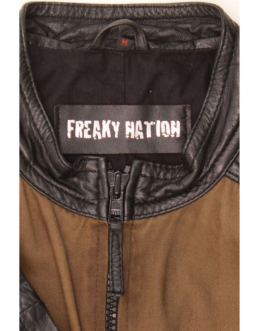 Freaky Nation Veste Racer pour Homme UK 38 Marron Moyen Colorblock