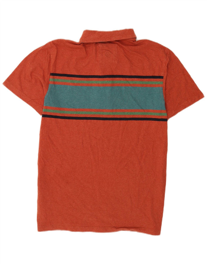Fat Face Polo Homme Large Orange Colourblock Coton