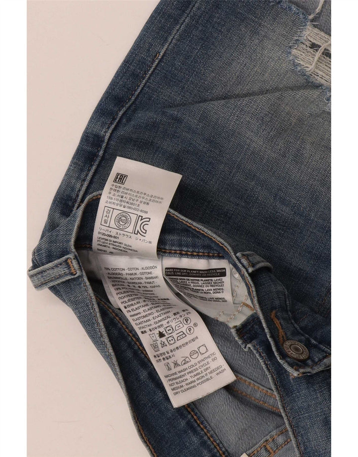 Levi's Short en Denim Déchiré W27 Femme Petit Bleu Coton