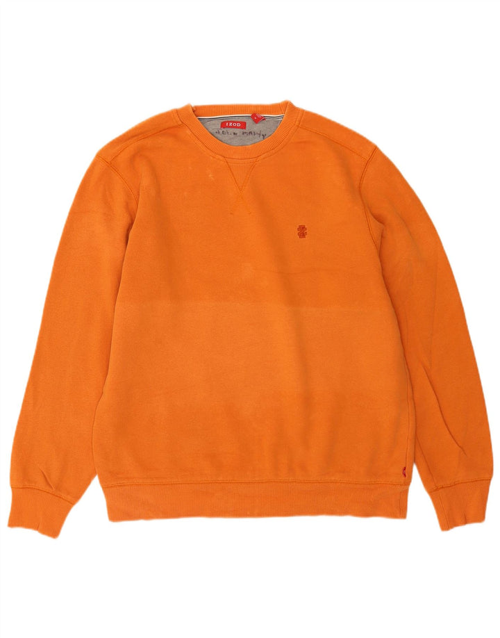 Izod Sweat-Shirt Homme Orange Moyen Coton