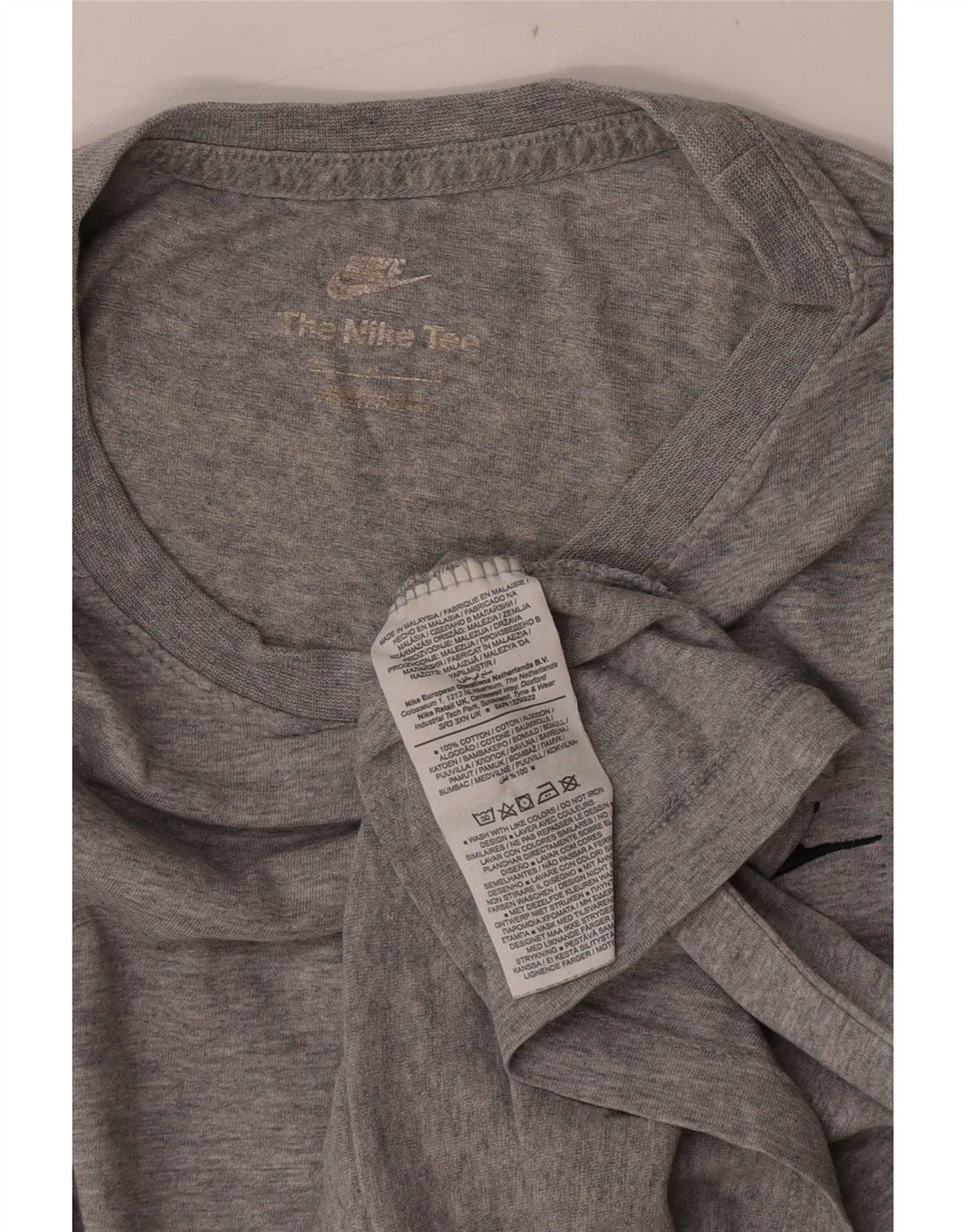 Nike T-Shirt Homme Gris Moyen Moucheté Coton