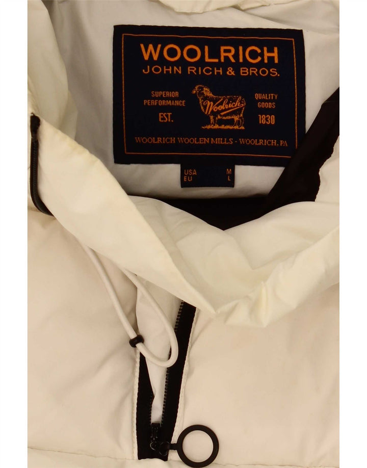 Woolrich Veste Anorak rembourrée à capuche pour homme UK 40 Large Blanc