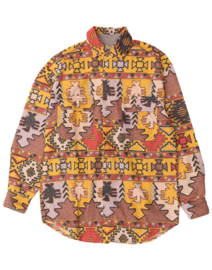 Sinful Chemise en flanelle polaire pour homme, grande taille géométrique multicolore