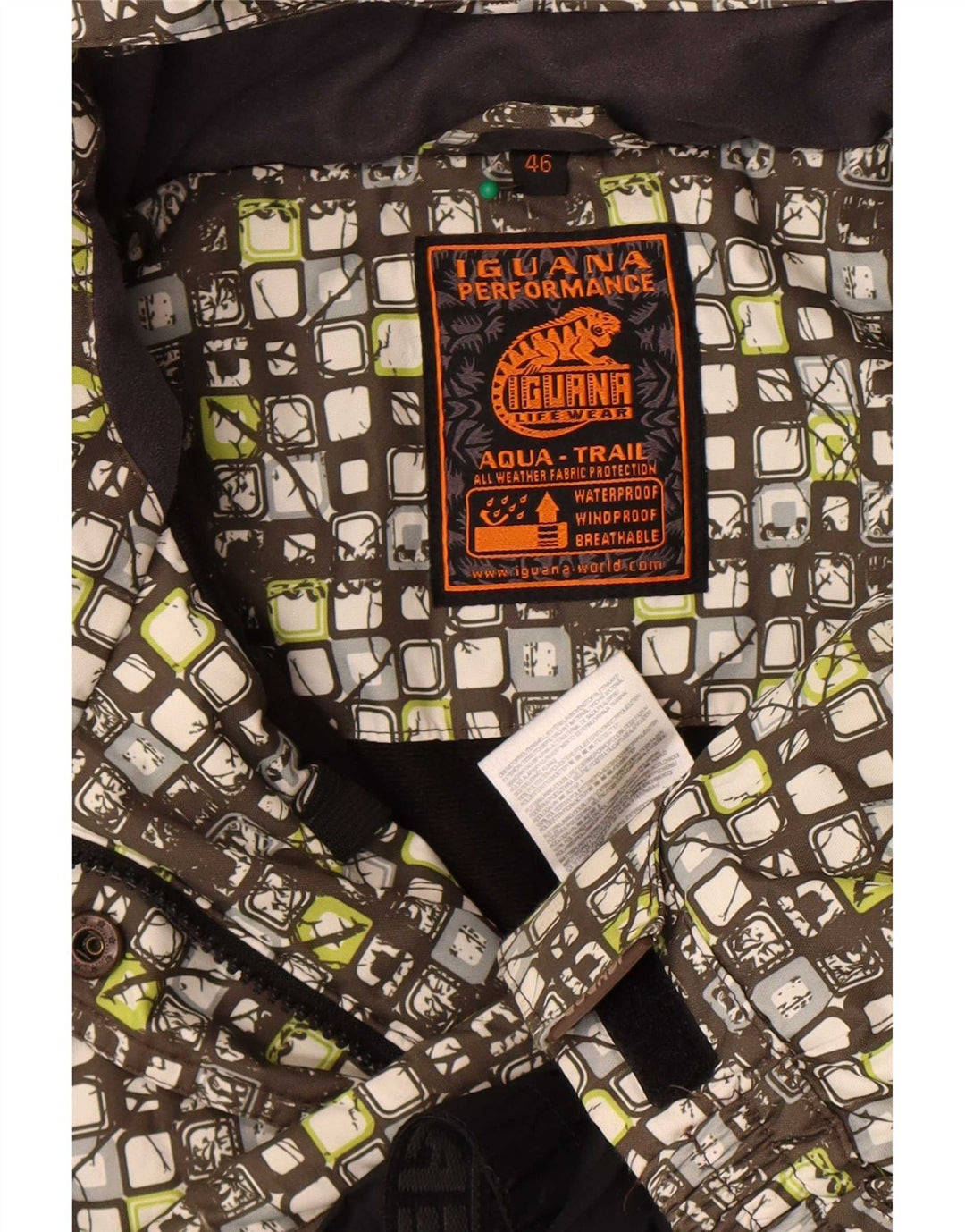 Iguana Veste coupe-vent à capuche pour femme EU 46 XL Multicolore Géométrique