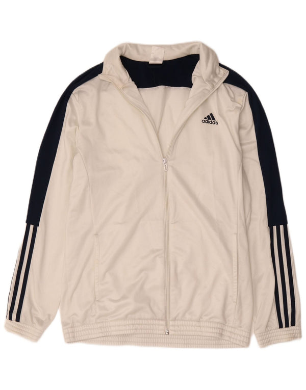 Adidas Veste de survêtement pour homme UK 44/46 Large Blanc Colorblock Polyester