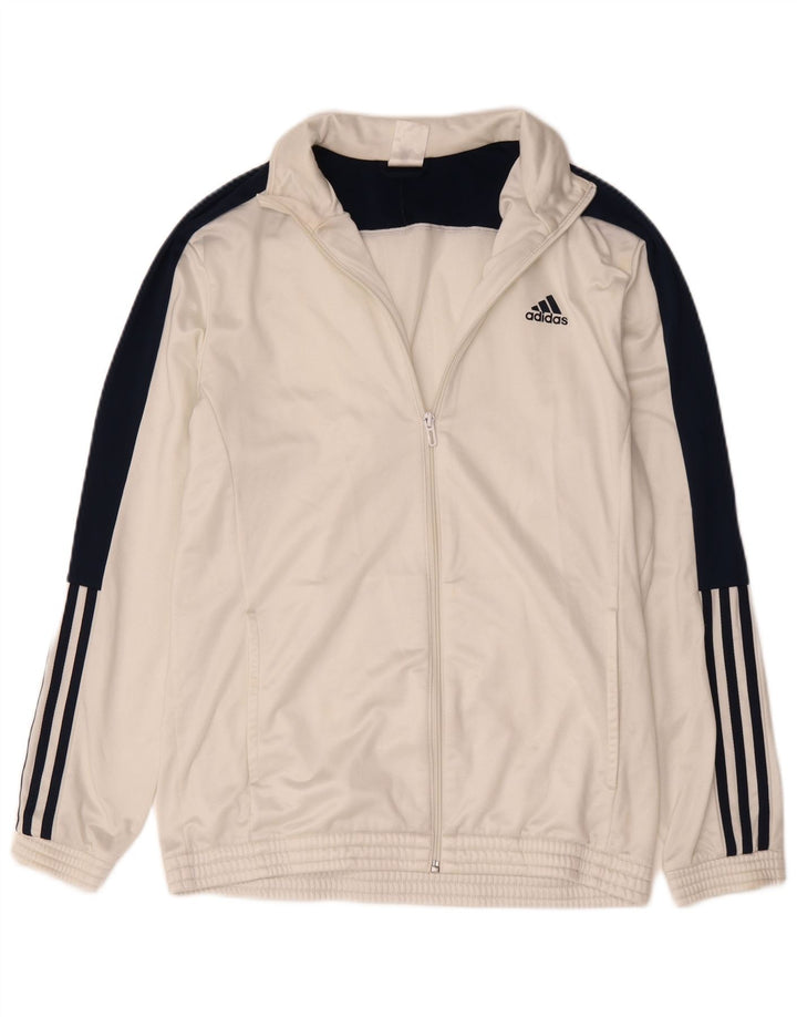 Adidas Veste de survêtement pour homme UK 44/46 Large Blanc Colorblock Polyester