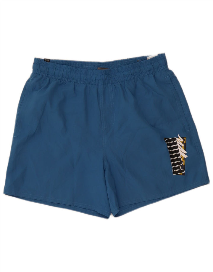 Puma Short de Bain Graphique Homme Large Bleu Polyester