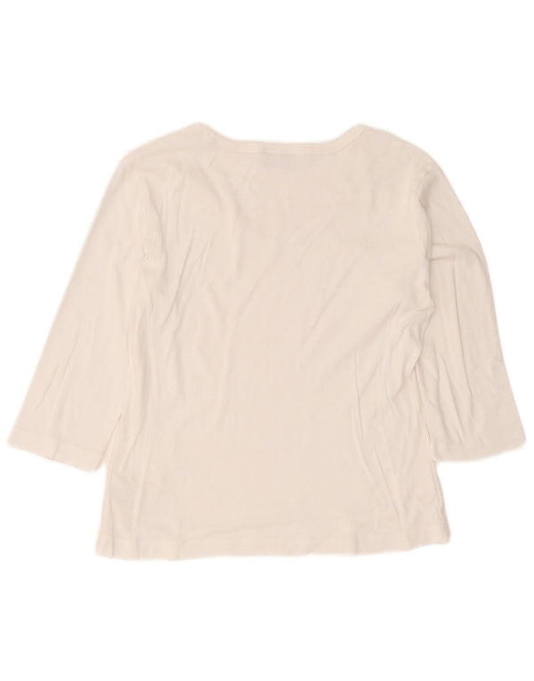 Champion Haut à manches 3/4 pour femme UK 18 XL Blanc Coton