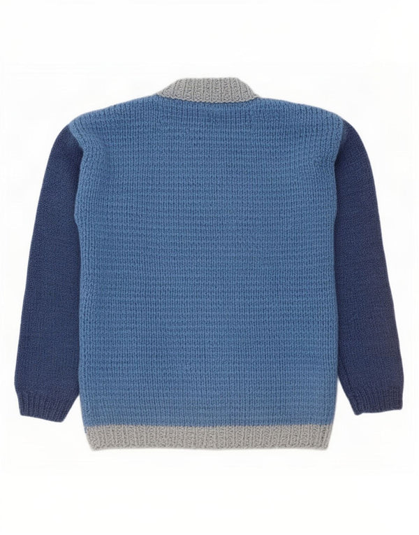 vintage Femme Cardigan Pull UK 14 Moyen Bleu Rayé