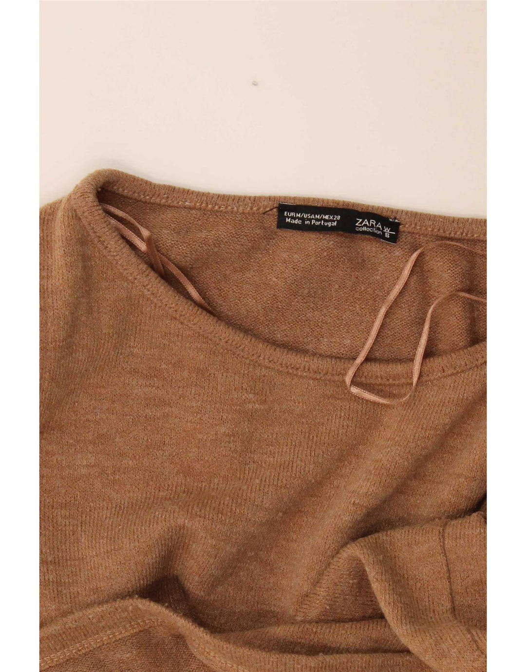 Zara Chemisier à épaules dénudées pour femme UK 14 Beige moyen moucheté