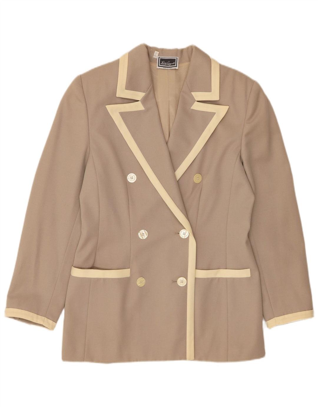 Luisa Spagnoli Veste blazer croisée pour femme IT 42 Beige moyen