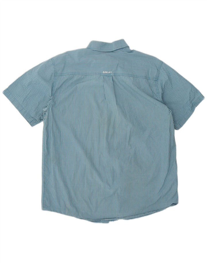 Chemise à manches courtes Ariat pour hommes, grand vichy bleu
