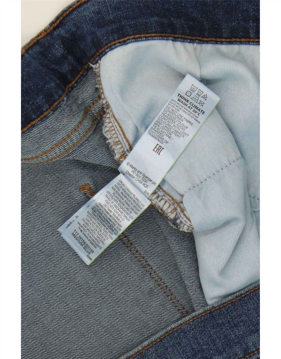 Marks & Spencer Jean droit homme W50 L29 bleu coton