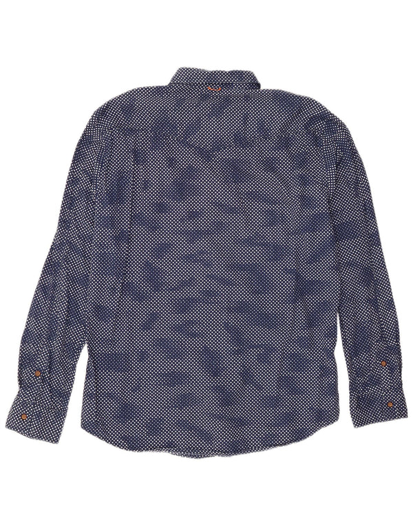 Hugo Boss Chemise Homme XL Bleu Marine Coton Géométrique