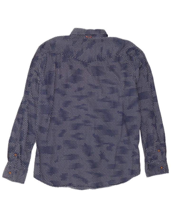 Hugo Boss Chemise Homme XL Bleu Marine Coton Géométrique