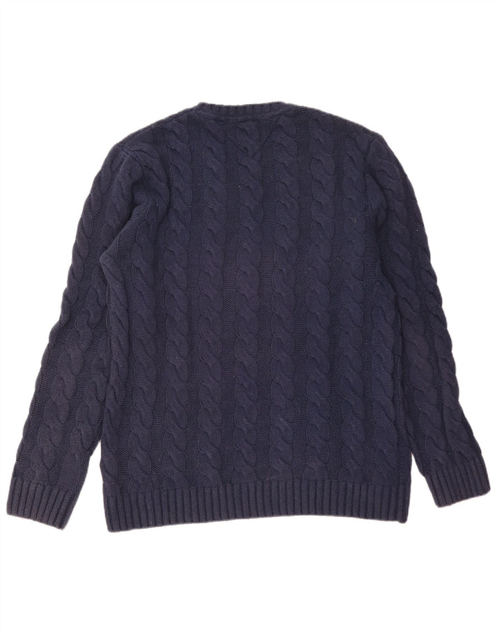 Tommy Hilfiger Pull à col rond pour homme en coton bleu marine moyen