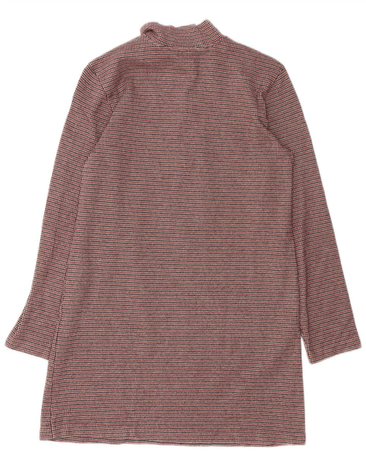 Zara Robe droite à manches longues pour femme UK 12 Pied-de-poule Marron moyen
