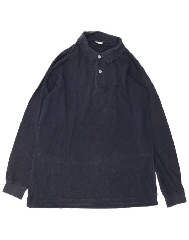 Sergio Tacchini Polo à Manches Longues Homme Bleu Marine Moyen Coton
