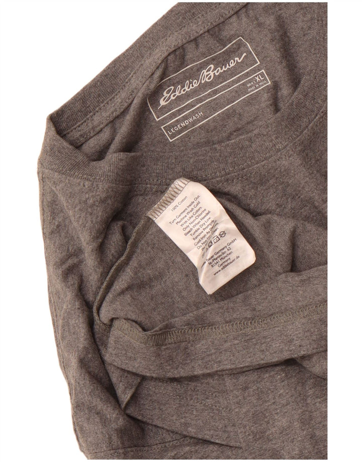 EDDIE BAUER T-Shirt Homme Top XL Gris Coton