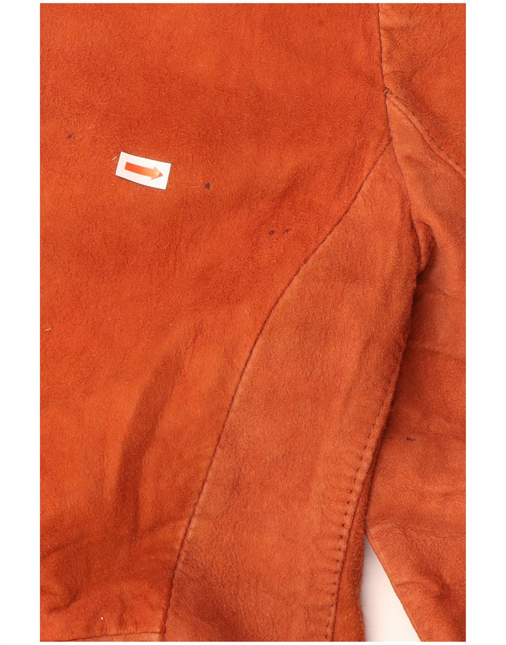 veste en daim femme vintage IT 38 XS Orange